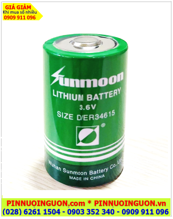 Pin Sunmoon ER34615; Pin nuôi nguồn Sunmoon ER34615 lithium 3.6v D 19000mAh chính hãng
